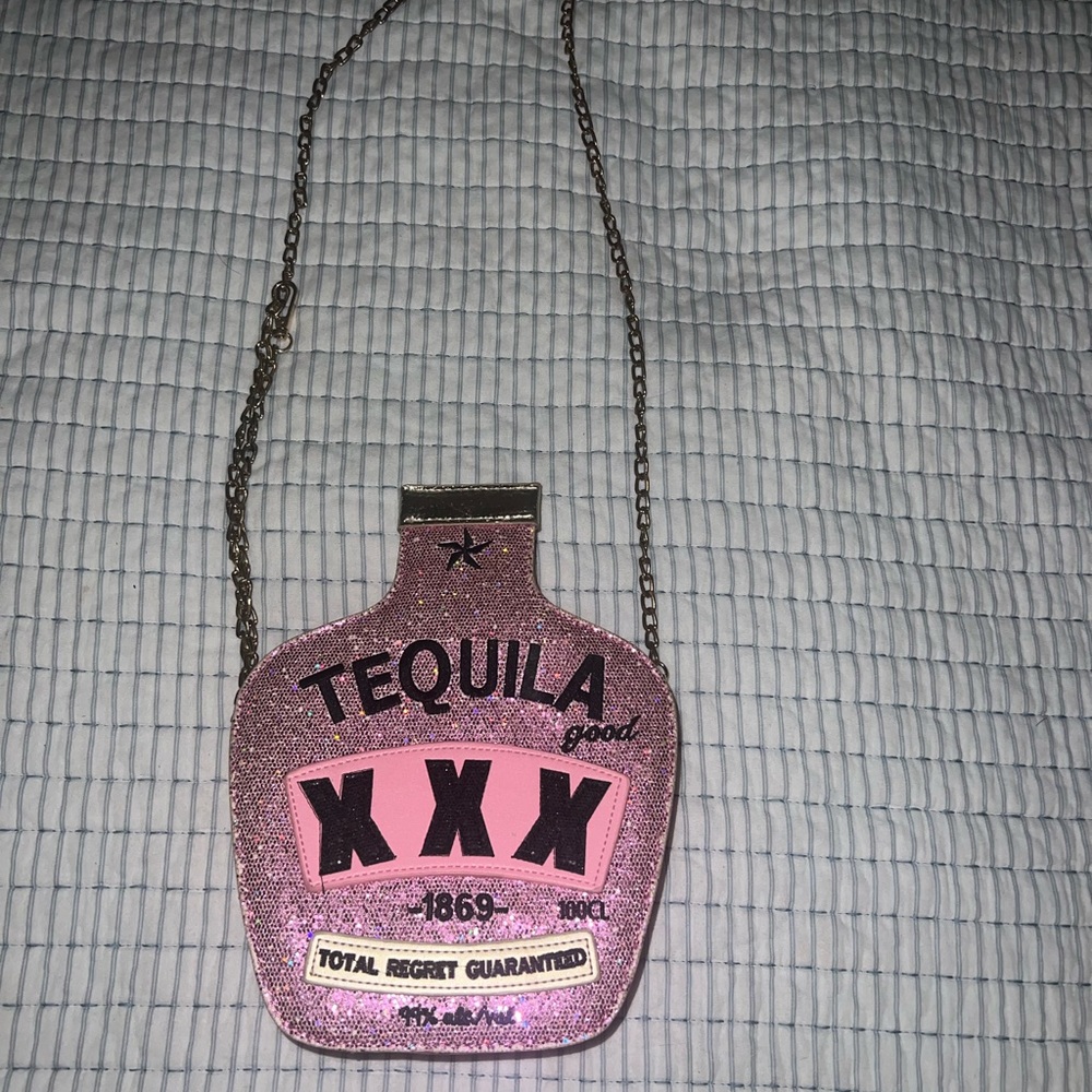 Sparkley pink tequila purse